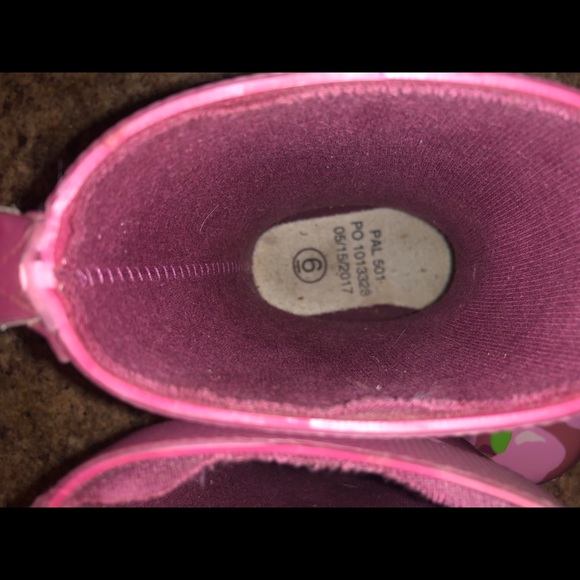 Hatley Toddler Girls Apple Rain Boots, sz 6 - Picture 3 of 6